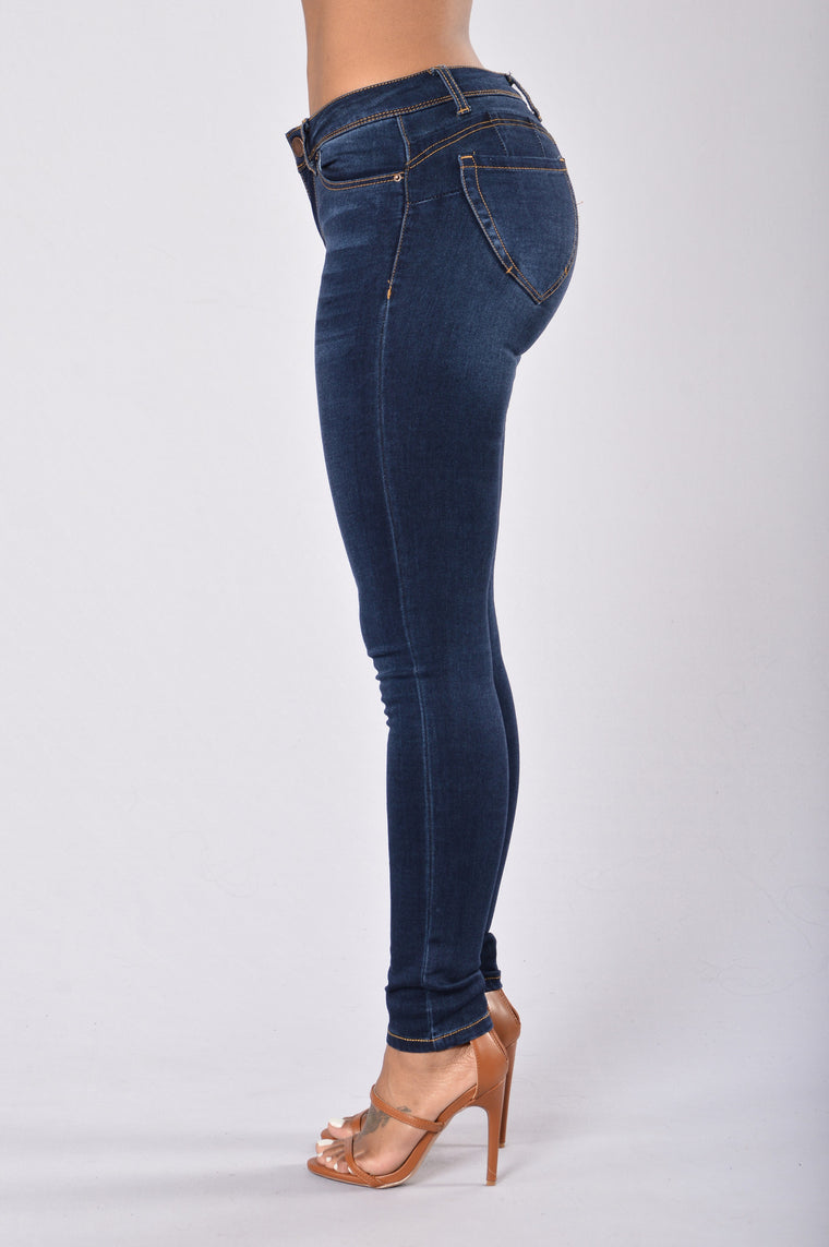 Miss New Booty Shaping Denim - Dark Blue, Jeans | Fashion Nova