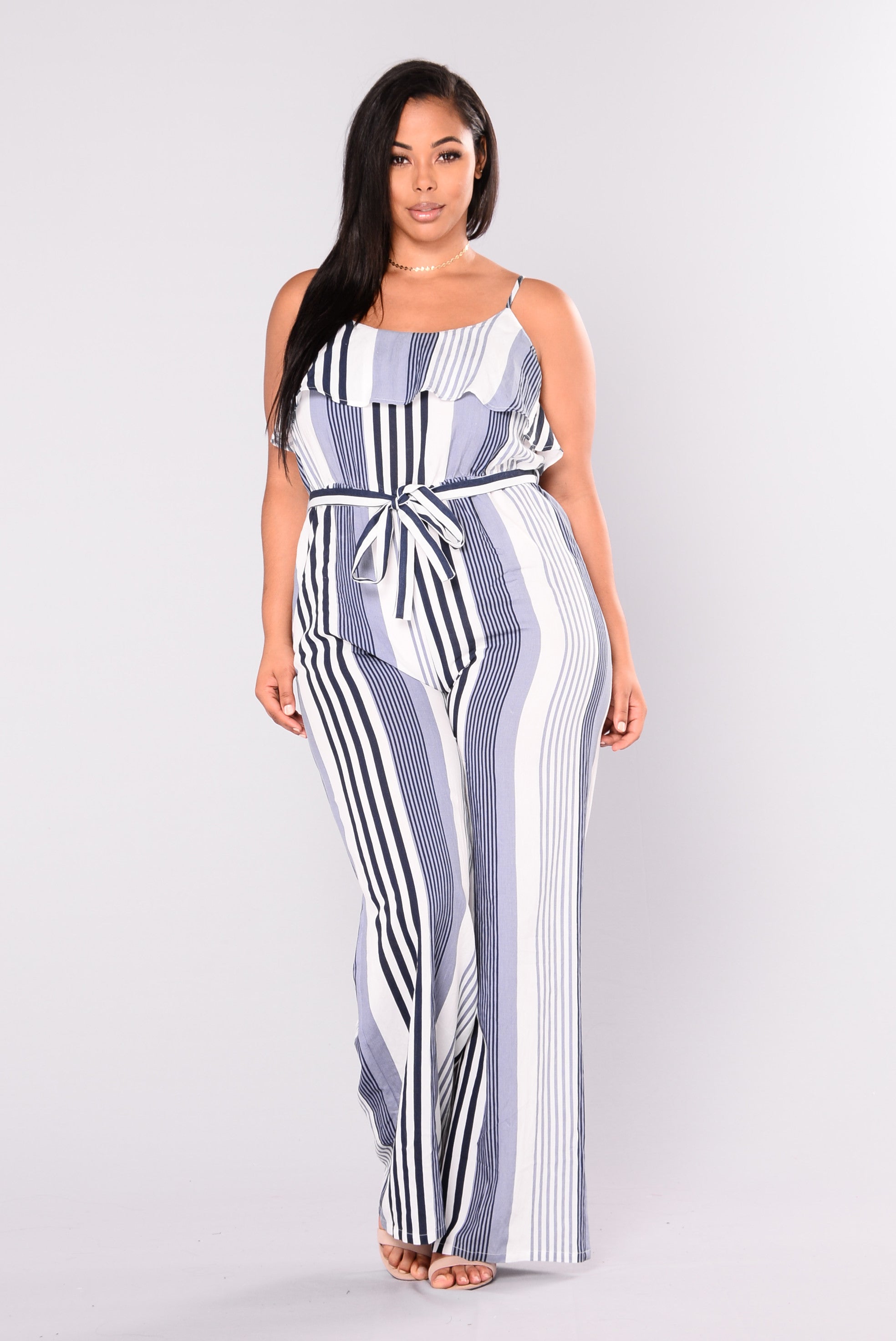 Everley Jumpsuit - White/Navy