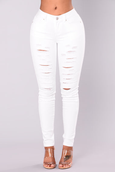 Eddy Distress Jeans - White – Fashion Nova