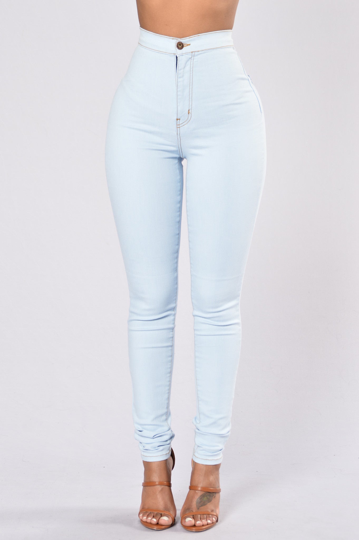 Topnotch High Waist Jeans - Light Blue