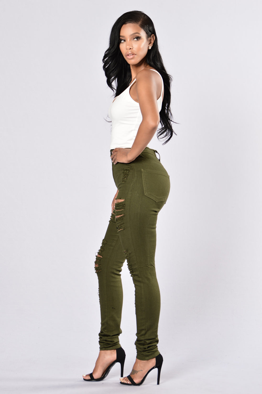 Roll Out Jeans - Olive