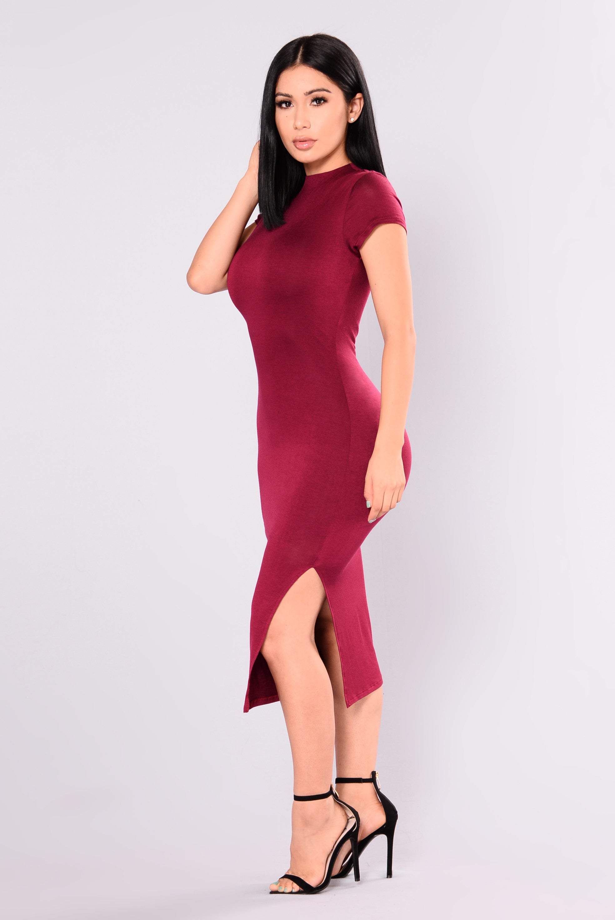 Dominique Midi Dress - Ruby