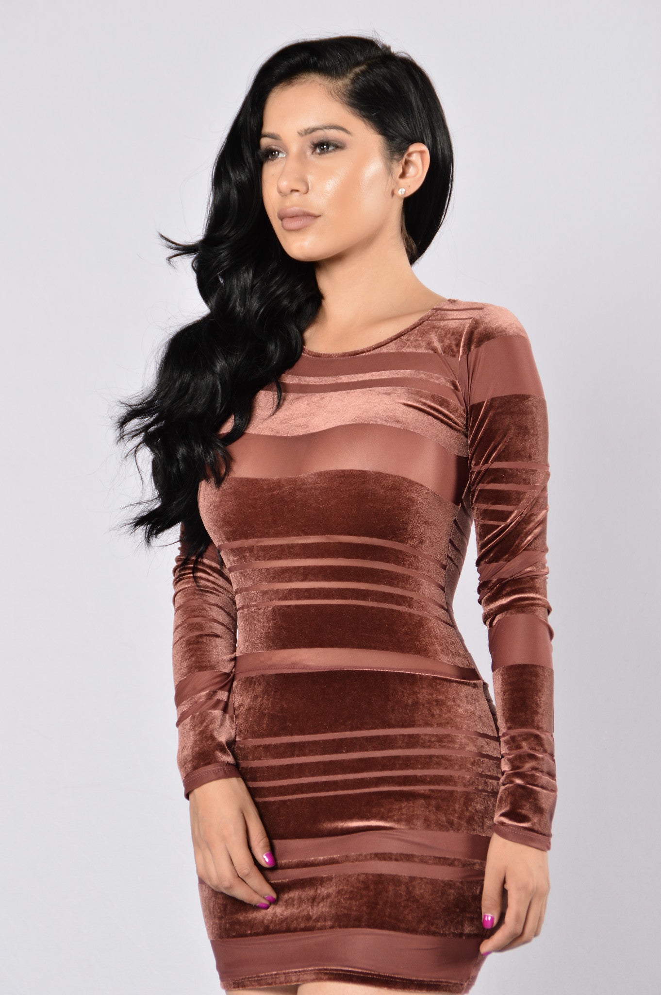 Burnout Dress - Mauve