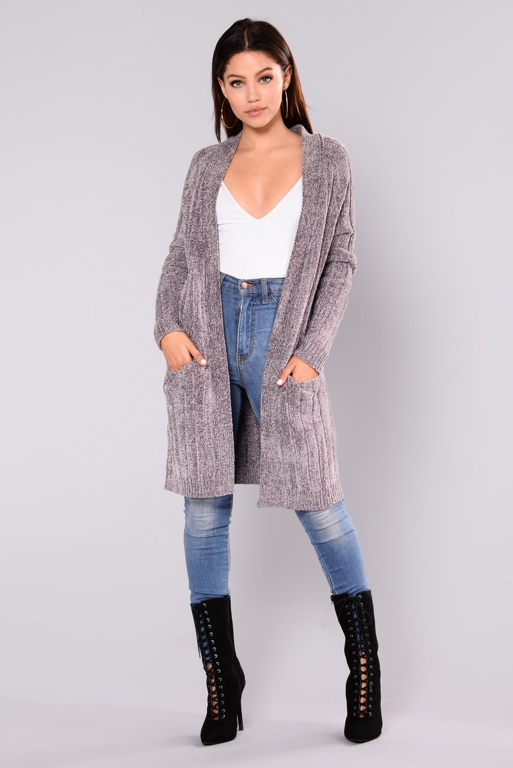 Tina Oversized Cardigan - Grey