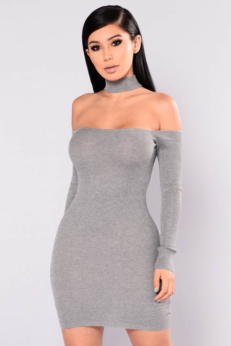 Liv Sweater Dress Heather Grey Fashion Nova Dresses Fashion Nova 4002