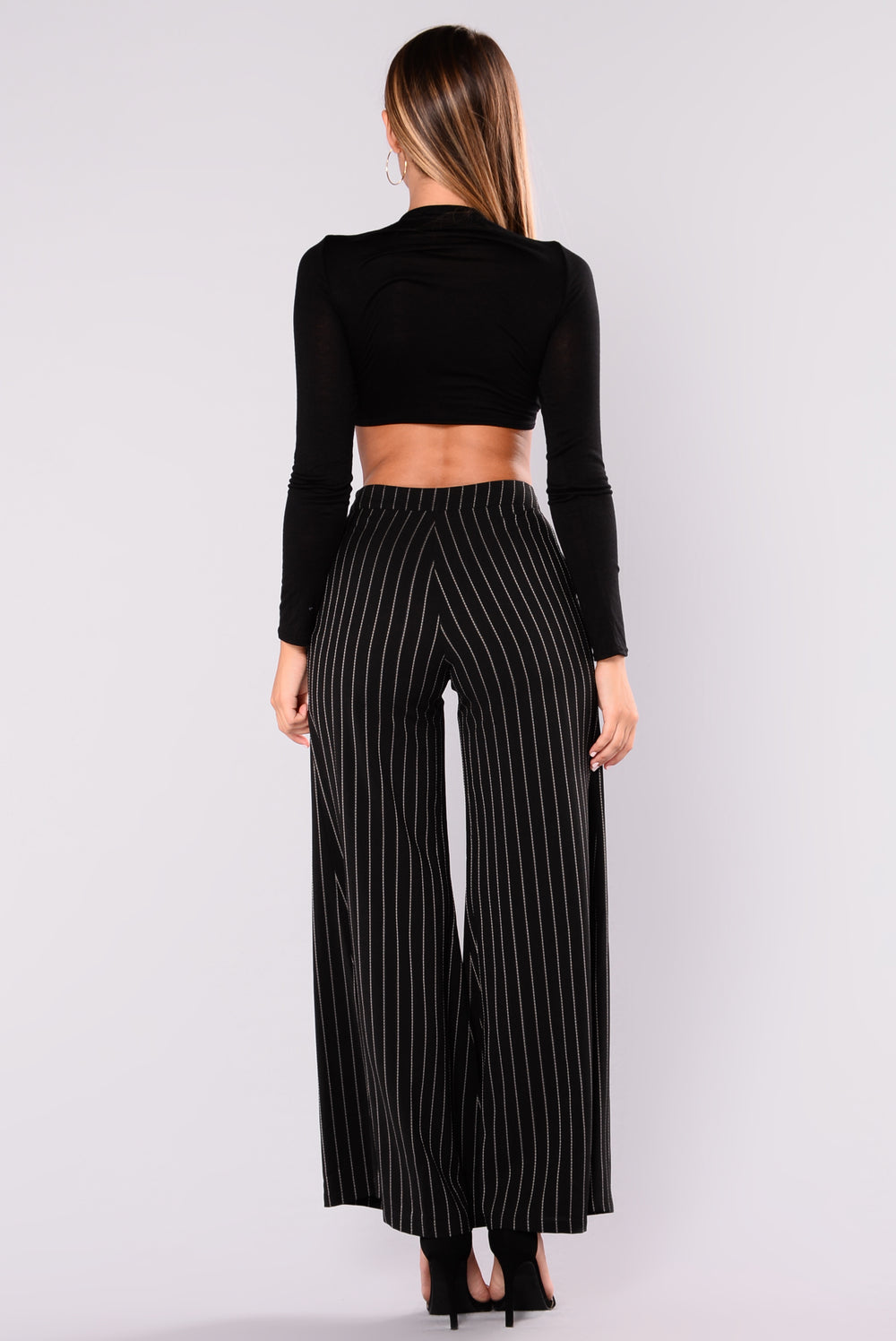 Skylar High Waisted Flare Pants - Black/White