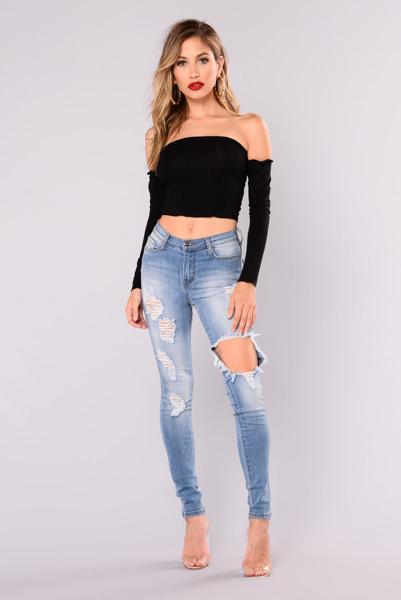 Veronica Off Shoulder Top - Black | Fashion Nova, Knit Tops | Fashion Nova