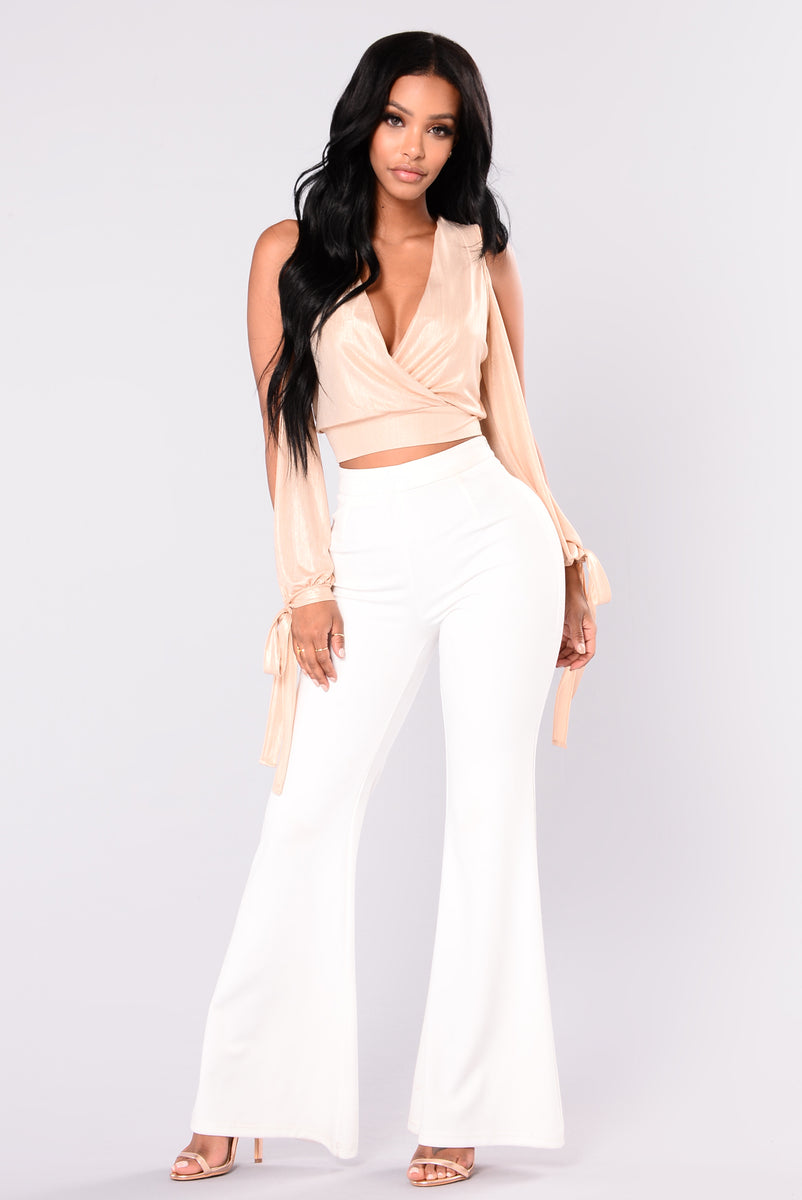 Maybe It's You Cold Shoulder Top - Champagne | Fashion Nova, Knit Tops ...
