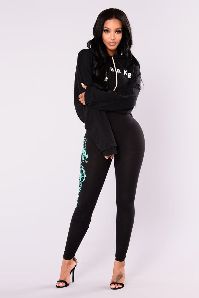 Berlin Leggings Printed - Black/Green