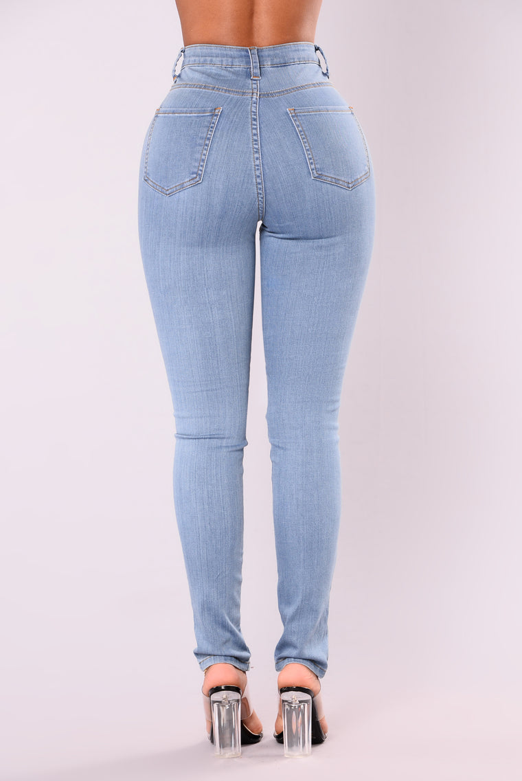Kylee Lace Up Jeans - Blue – Fashion Nova