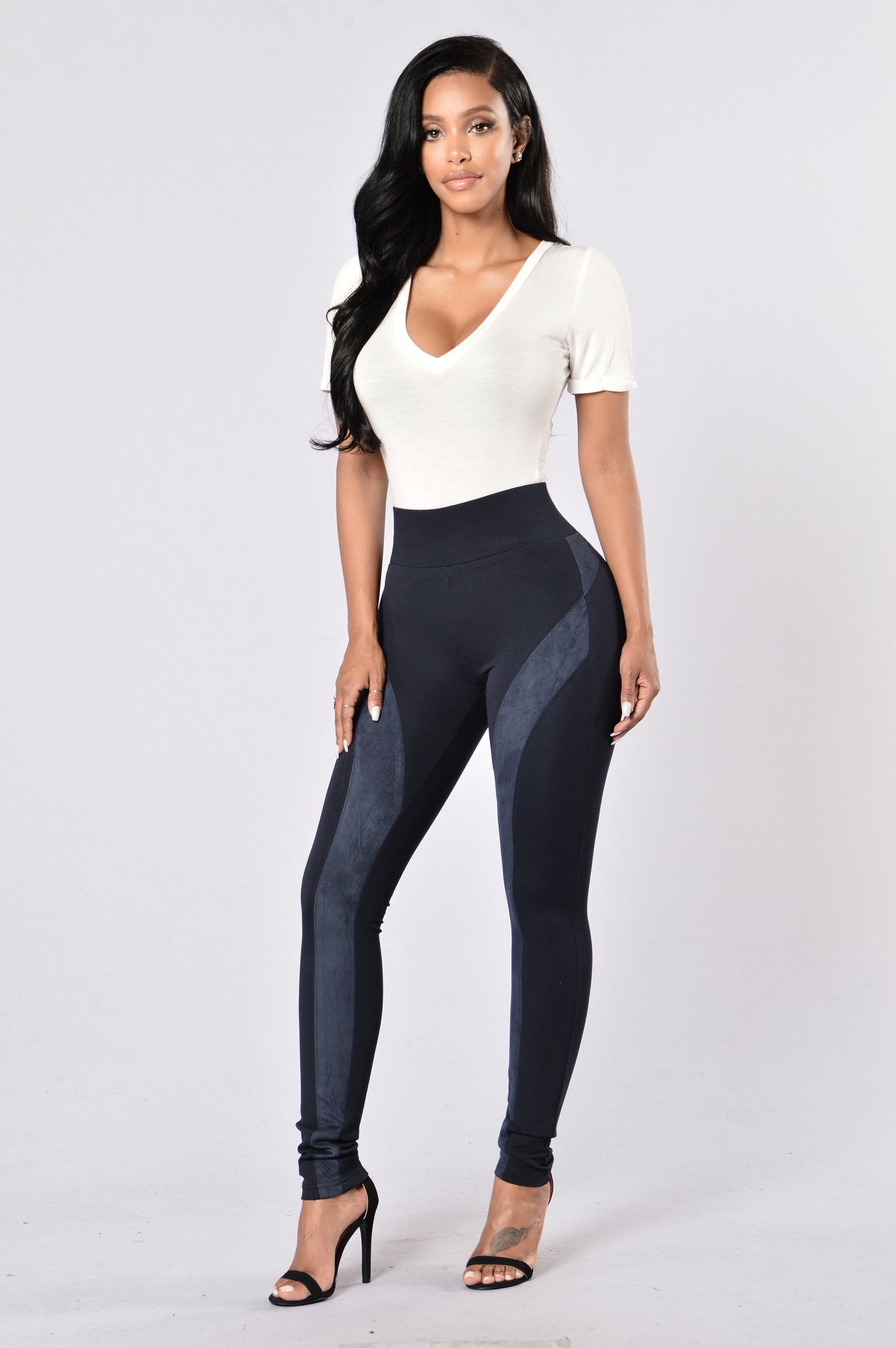 Persuasive in Suede Legging - Navy