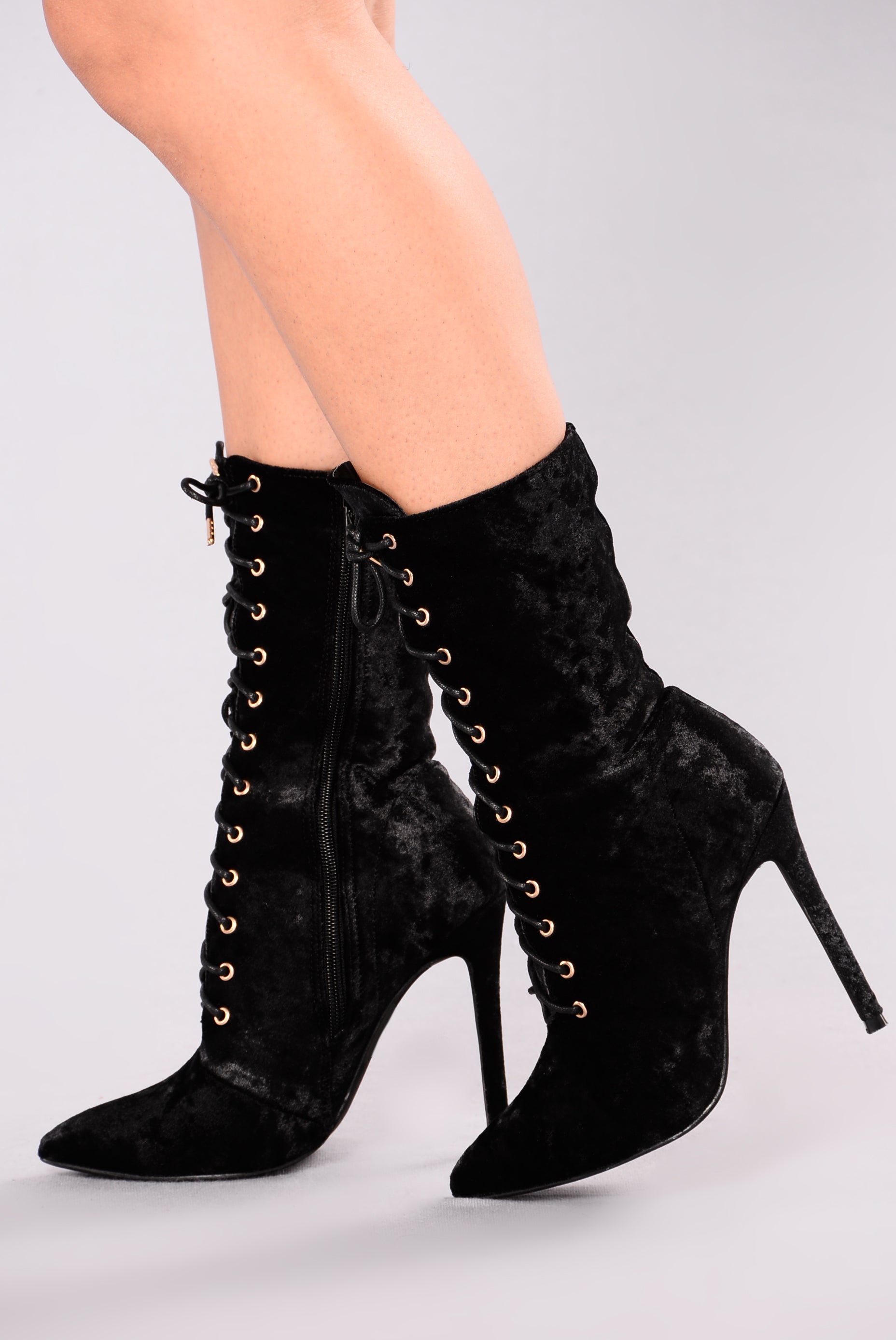 Alice Lace Up Bootie - Black