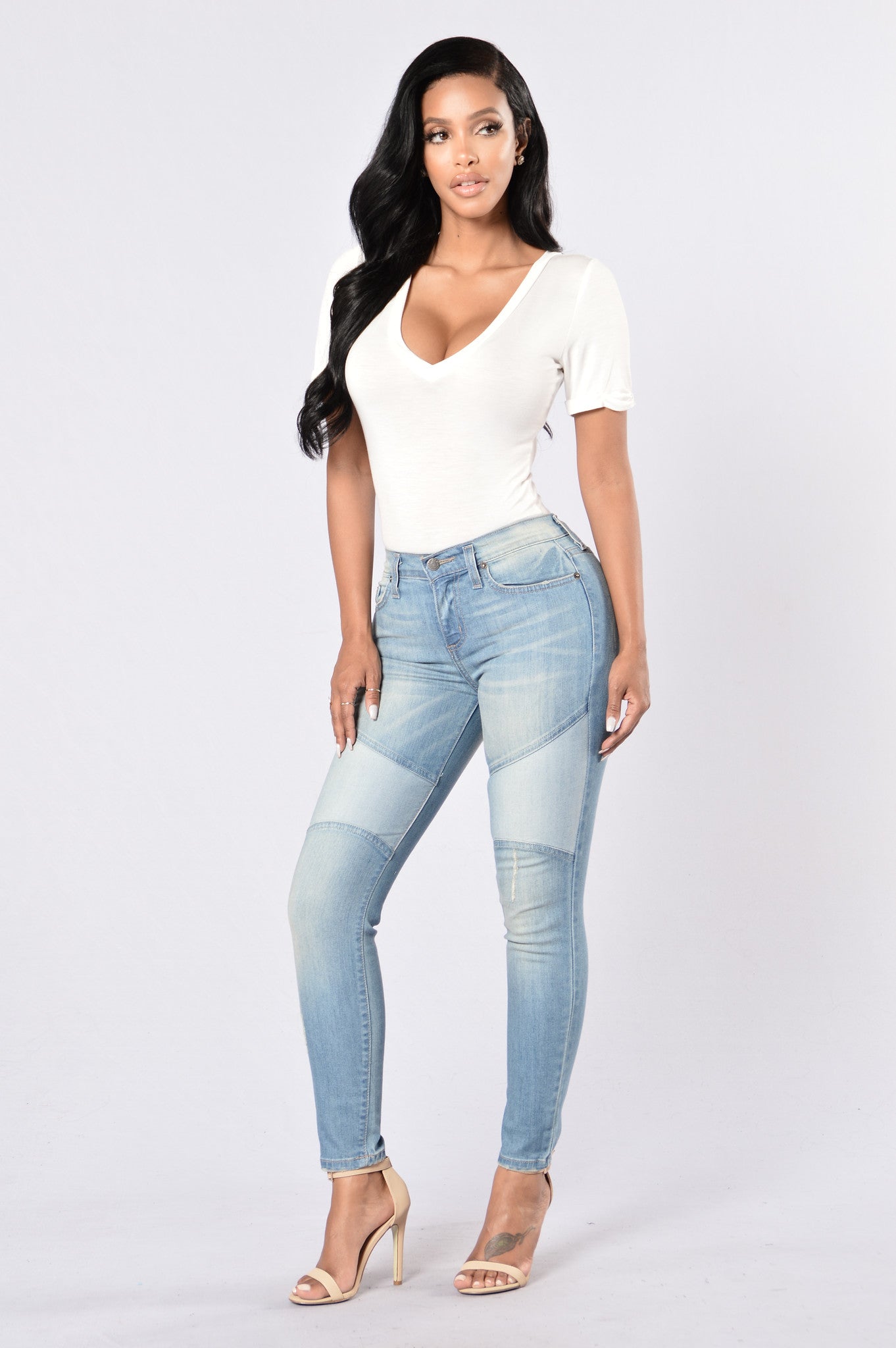 Let's Patch Things Up Jeans - Medium Blue