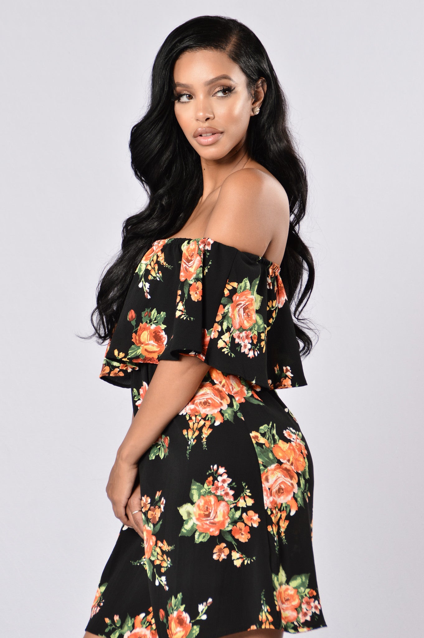 Give Love A Chance Dress - Black Floral