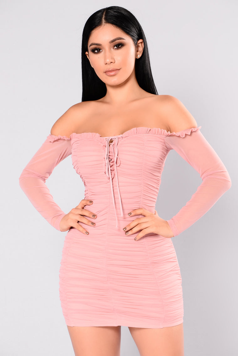 light pink dress fashion nova