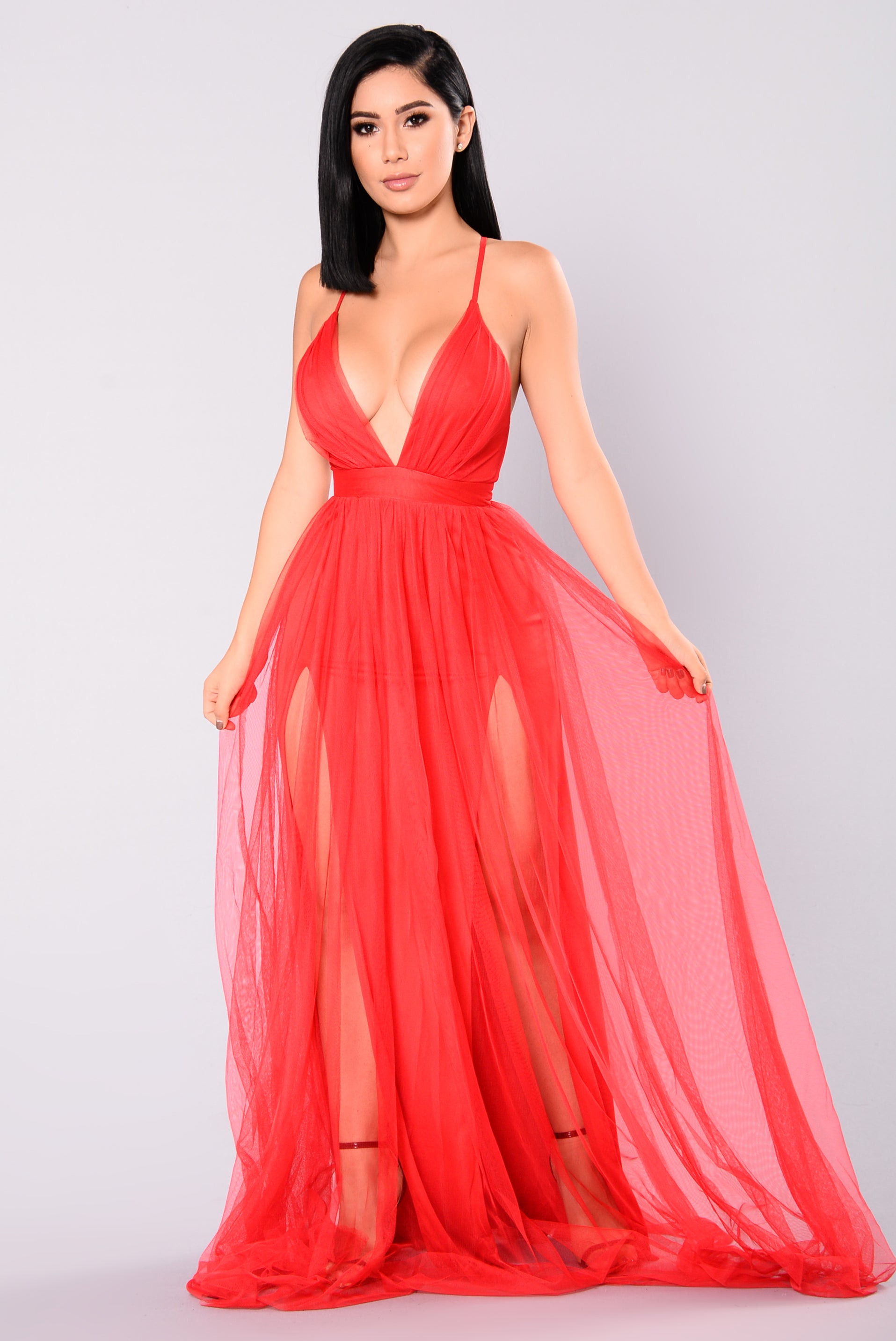 fashion nova red maxi dress