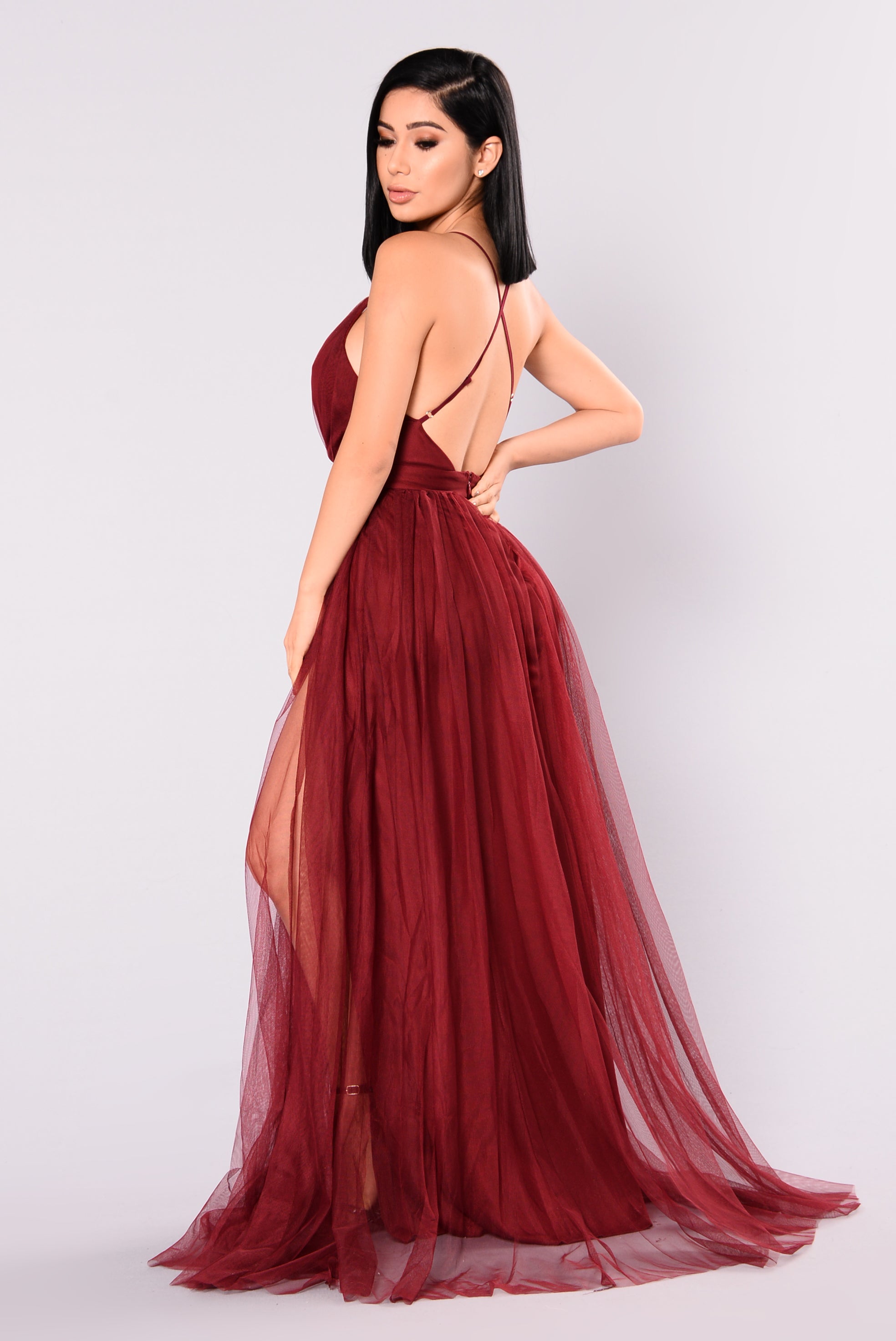 fashion nova red long dress