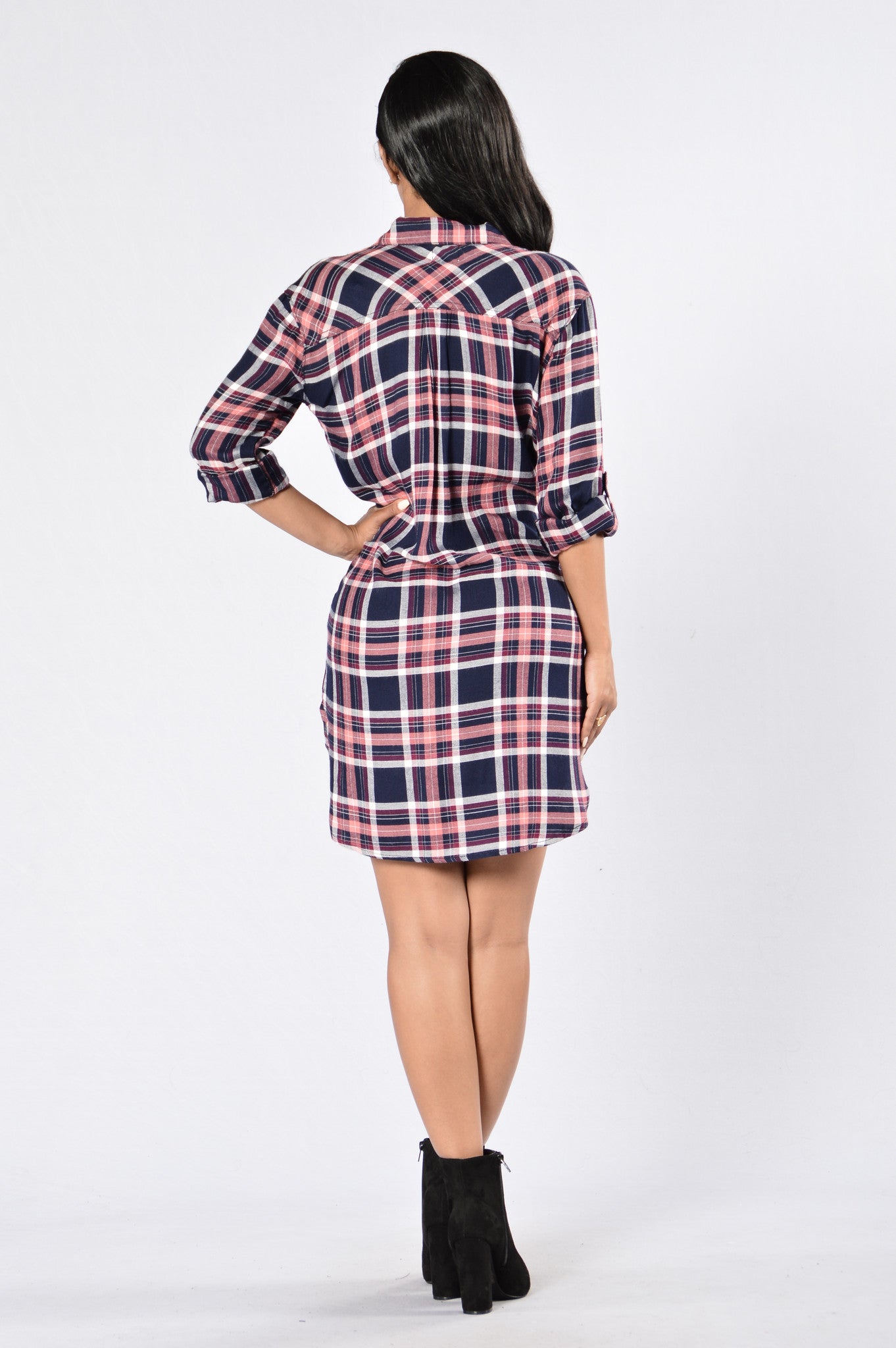 Cabin Weekend Dress - Navy/Pink