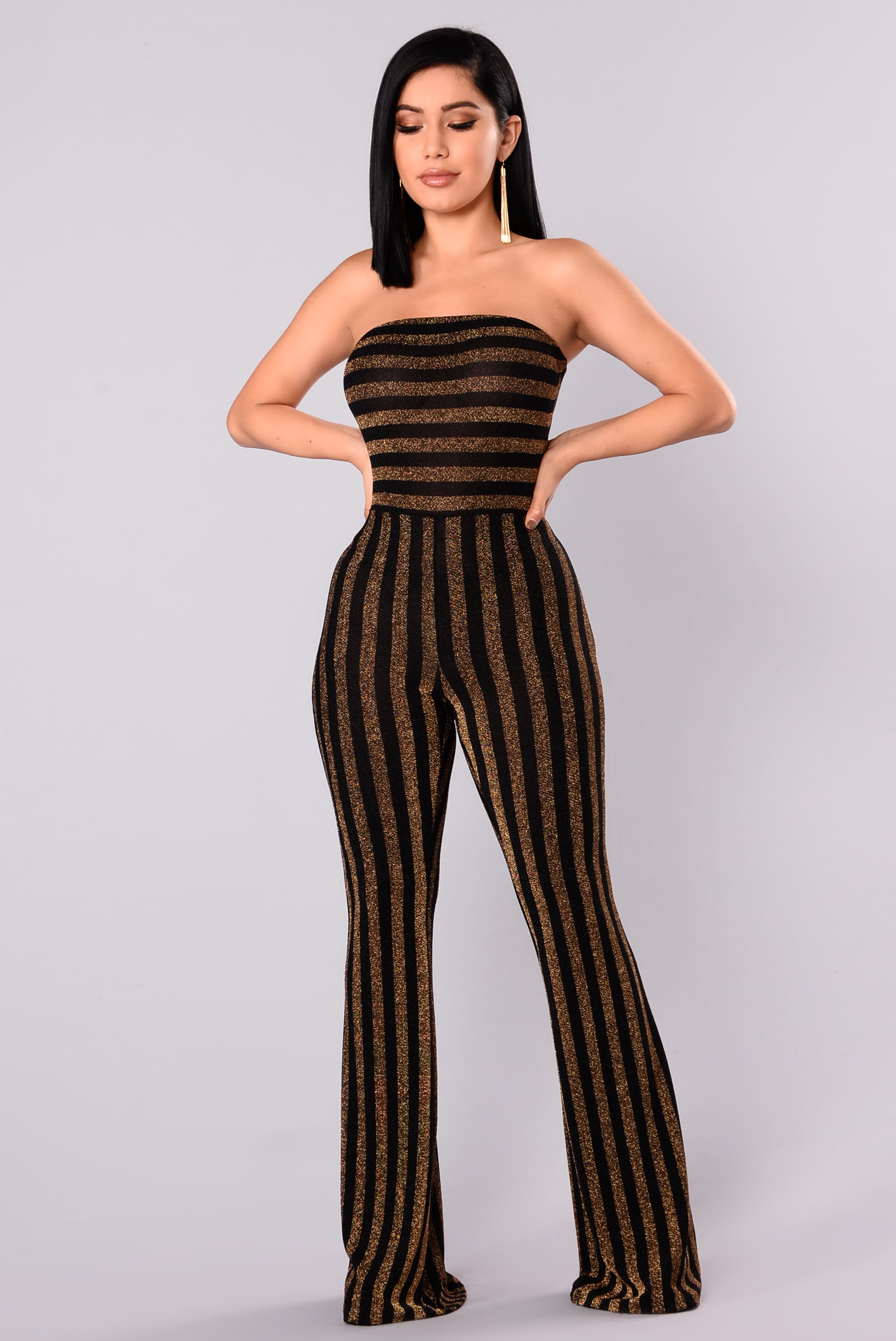 black and gold jumpsuit