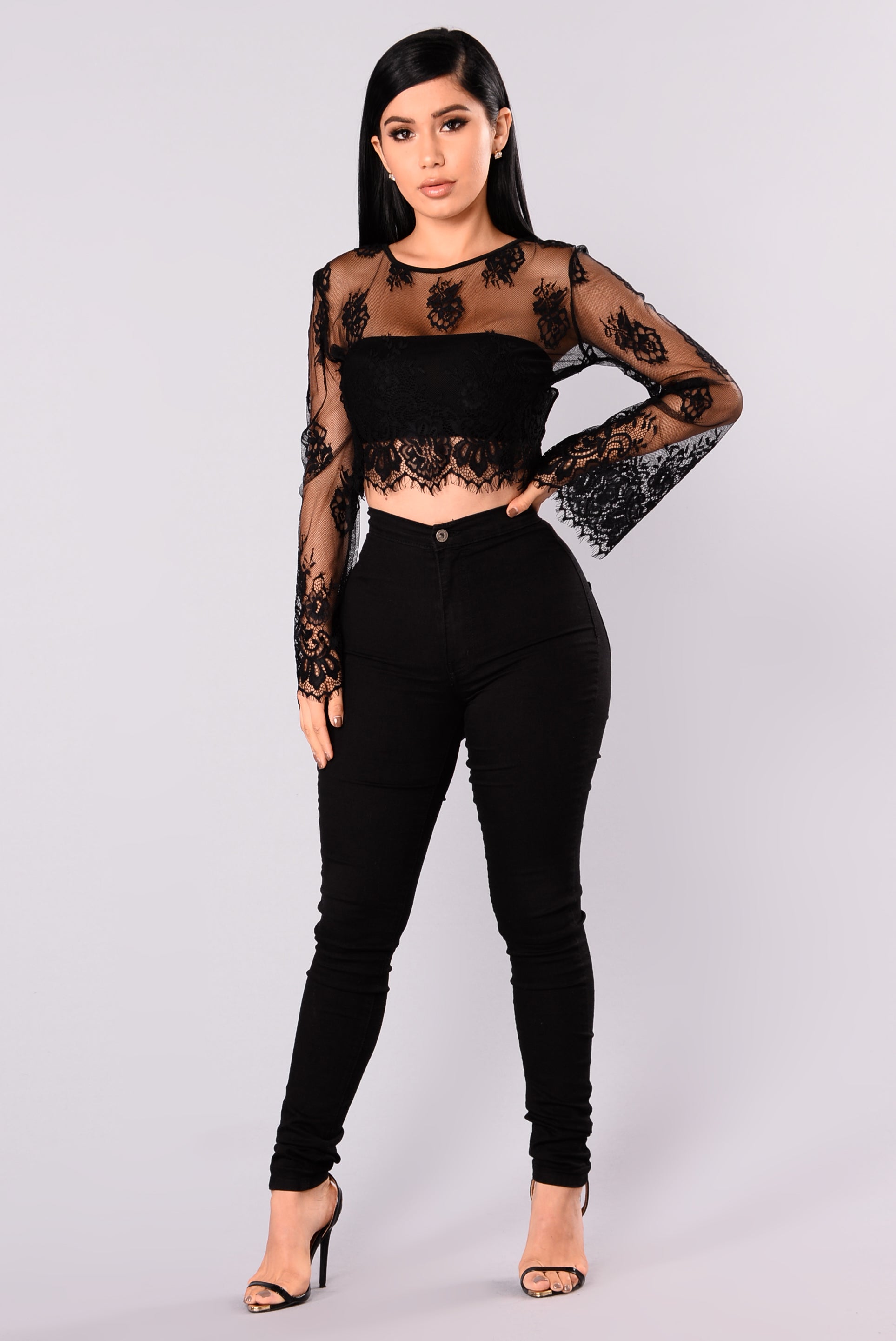 Cici Lace Top - Black