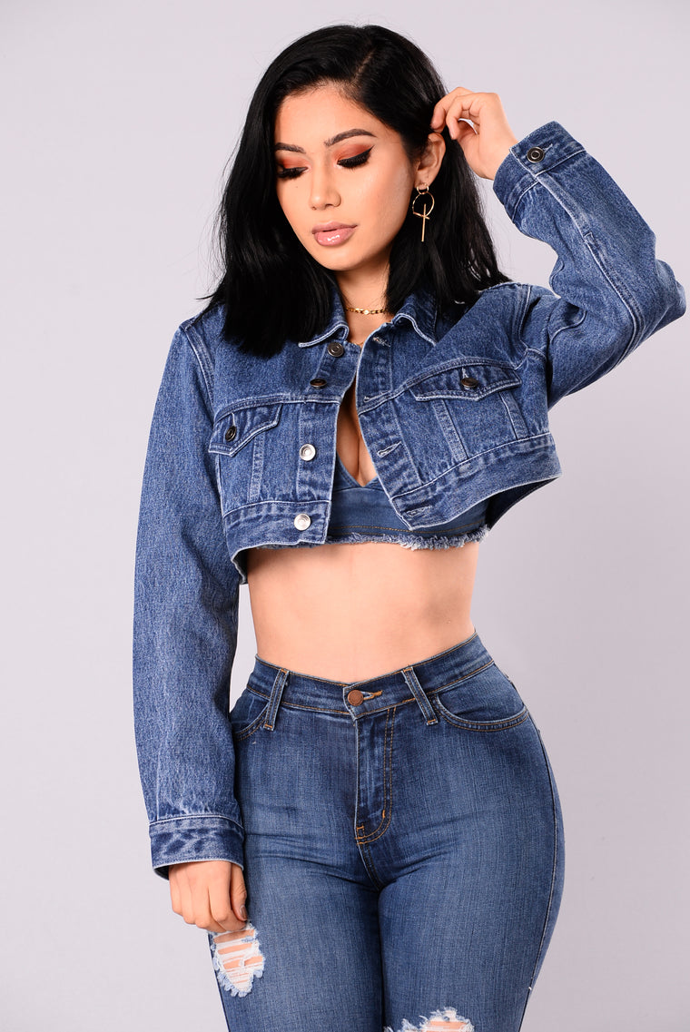 cropped jean jacket fashion nova