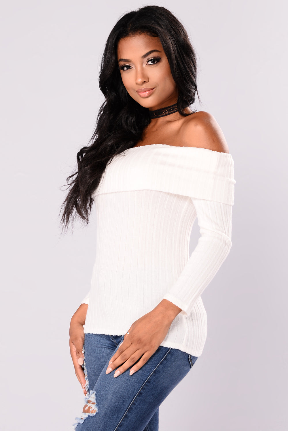 Paulina Off Shoulder Top - Ivory