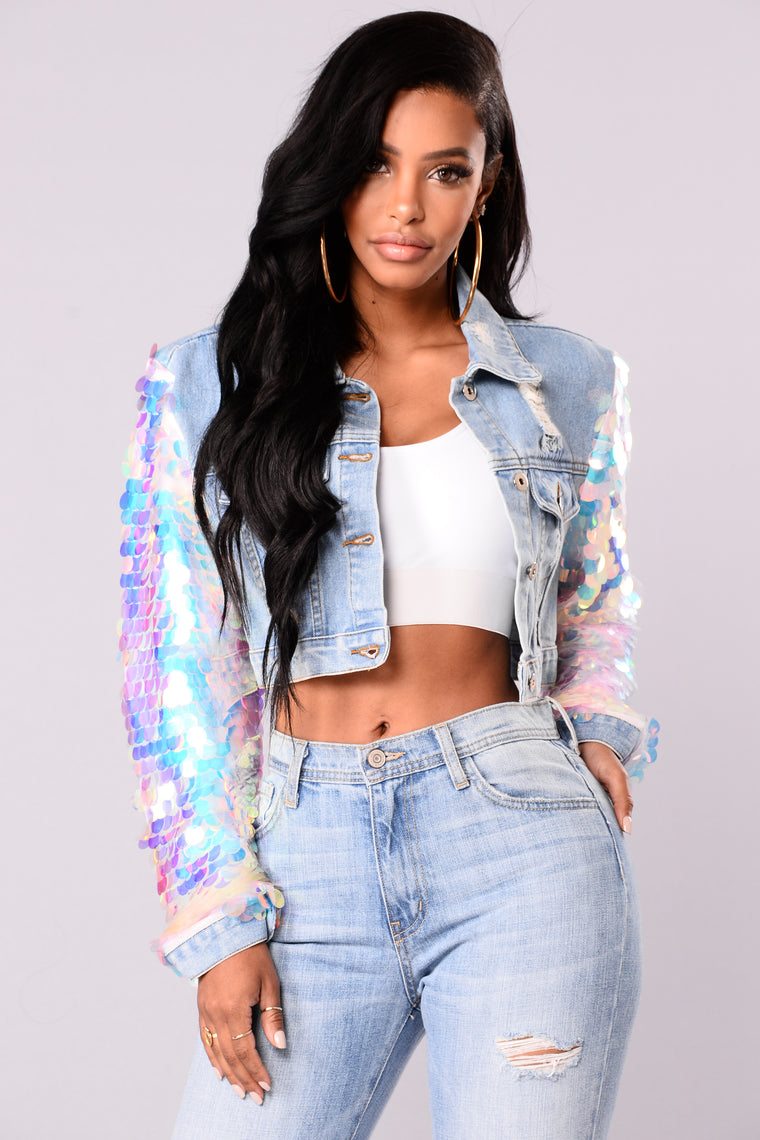 Obsessed With Sequins Denim Jacket 