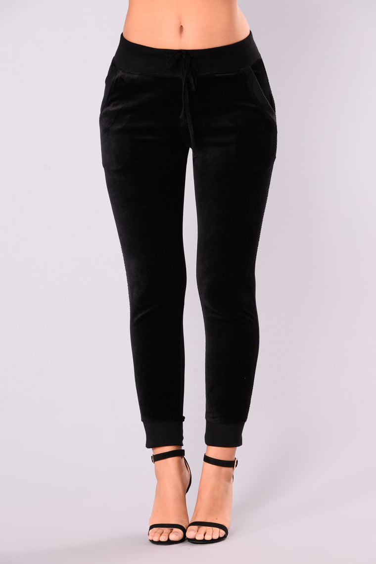 black velour jeans