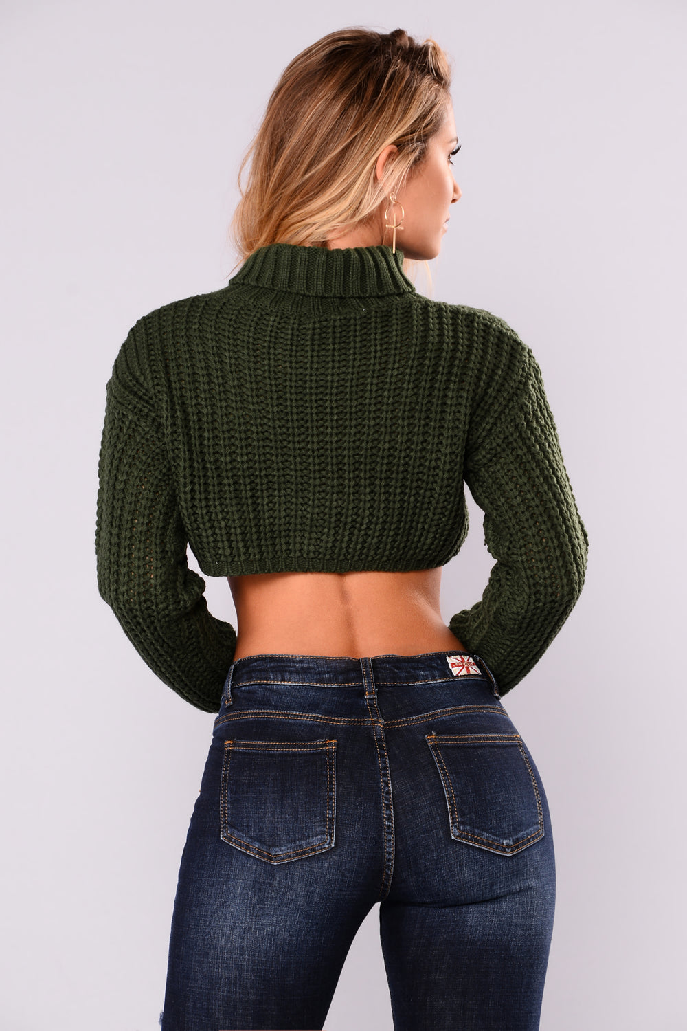 Zoey Turtleneck Crop Sweater Hunter