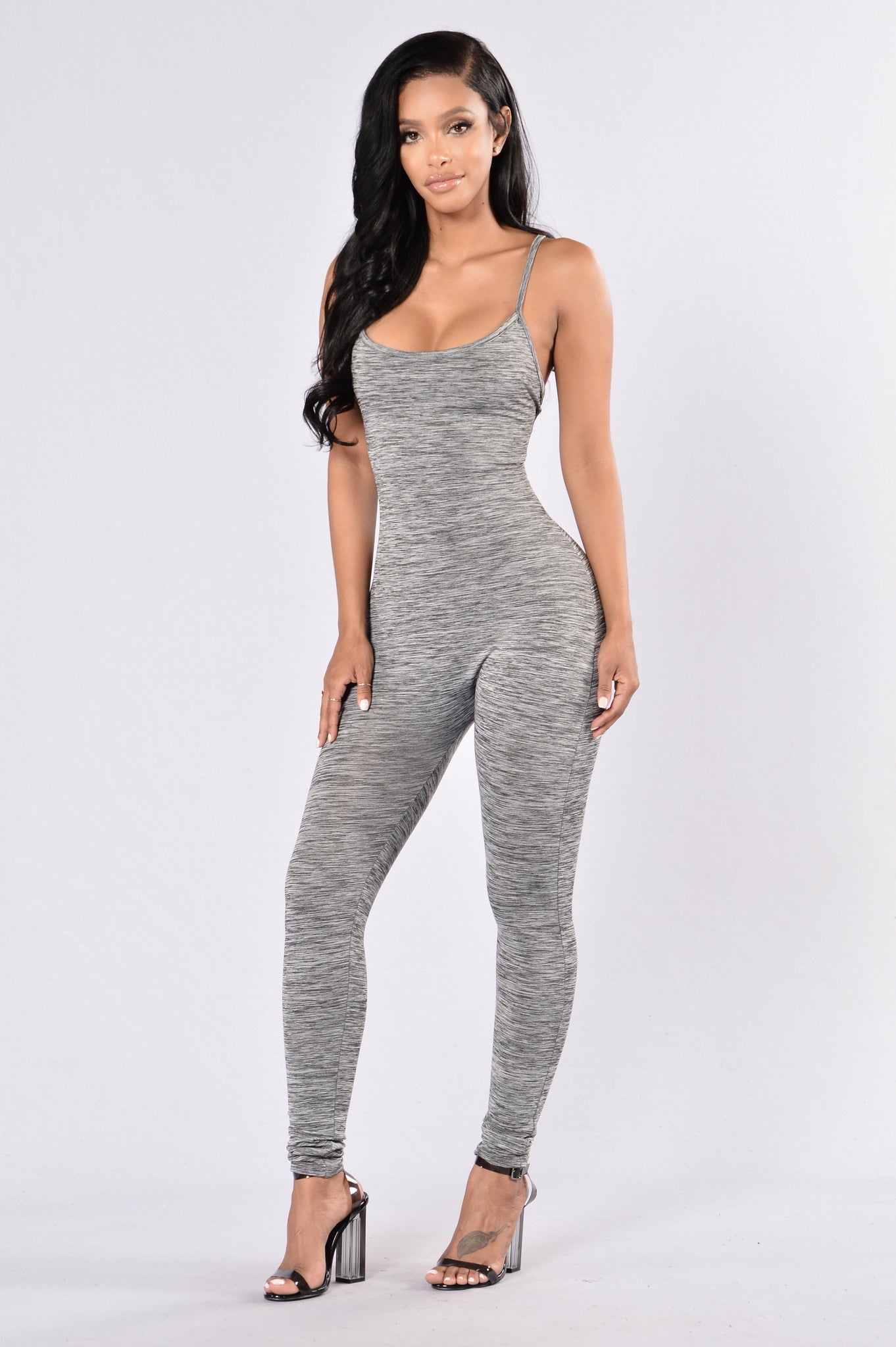 Fit And Toned Jumpsuit - Charcoal