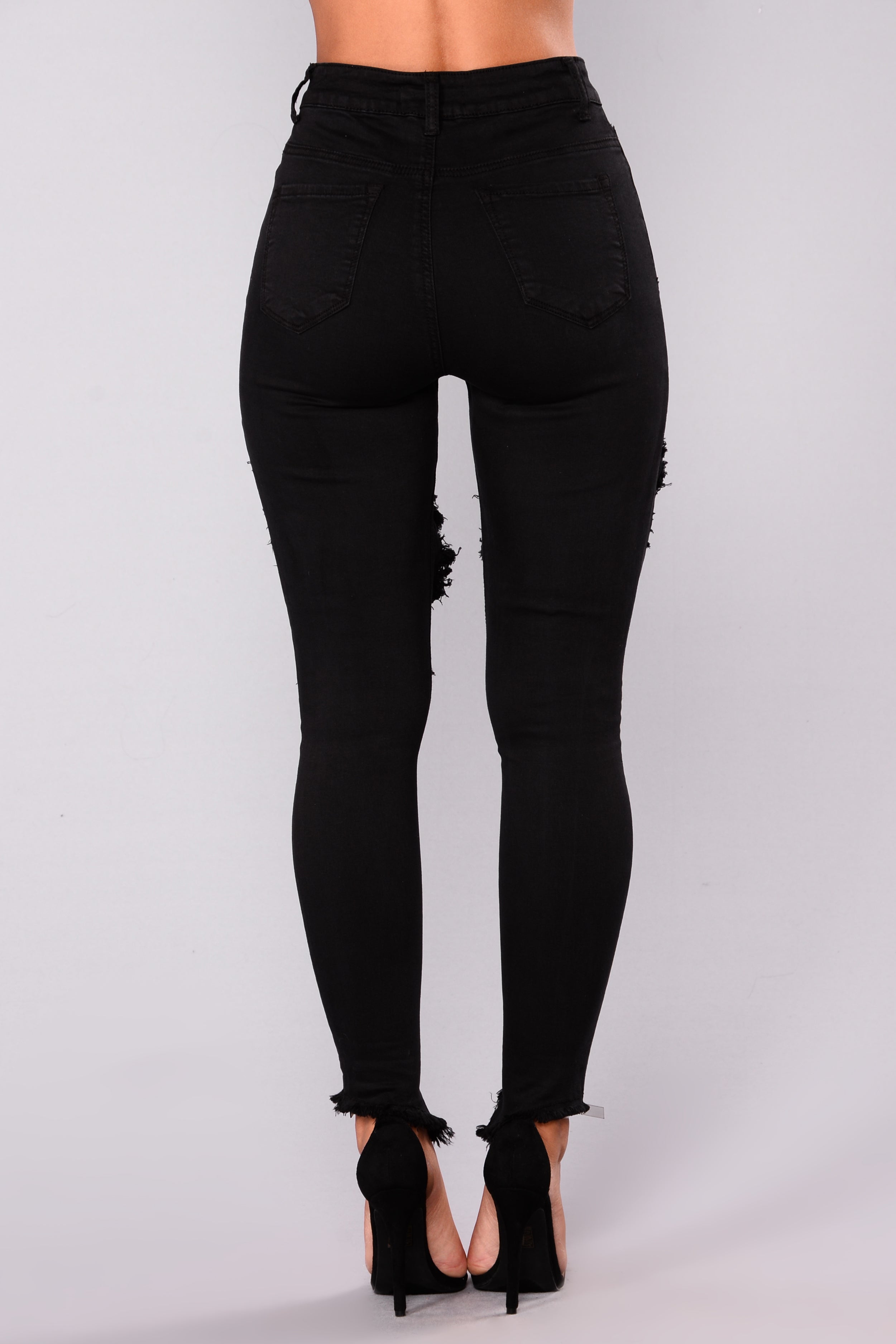 Shawna Distress Jeans - Black