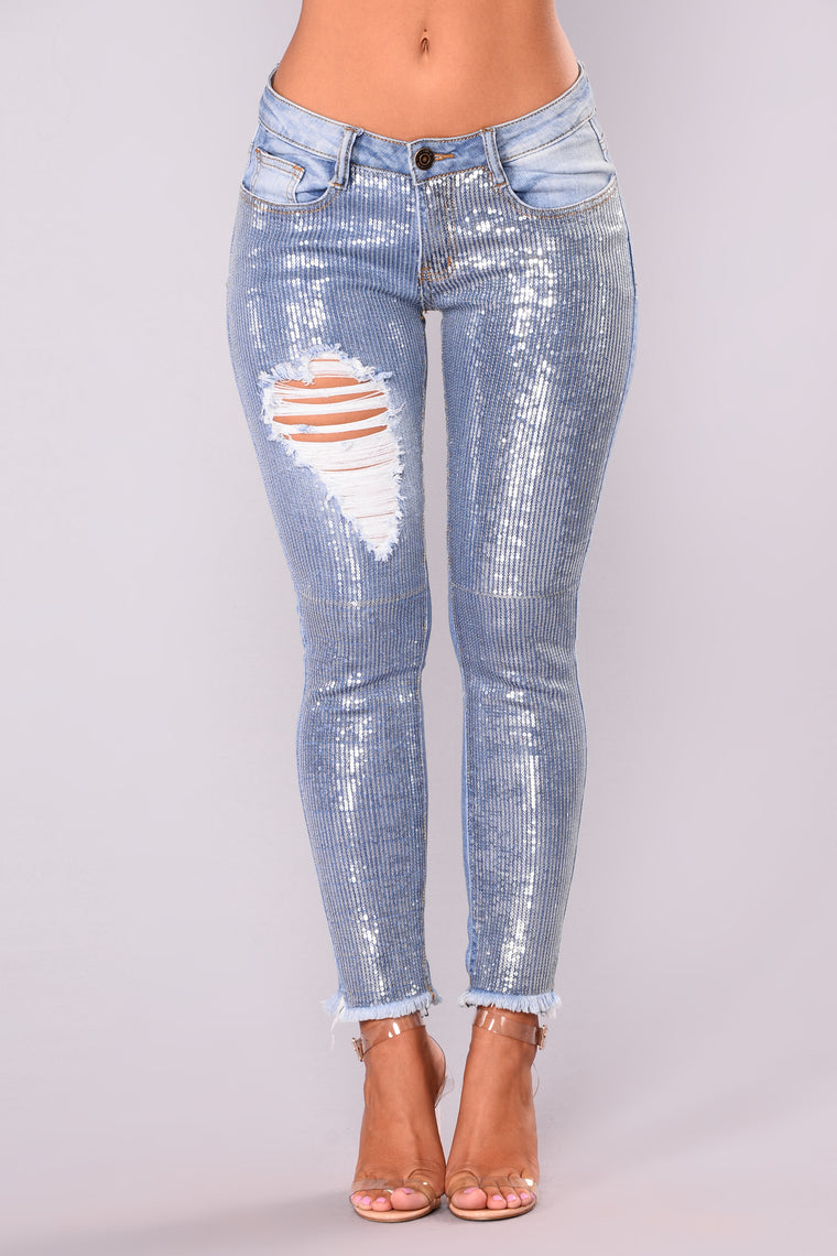 sequin denim