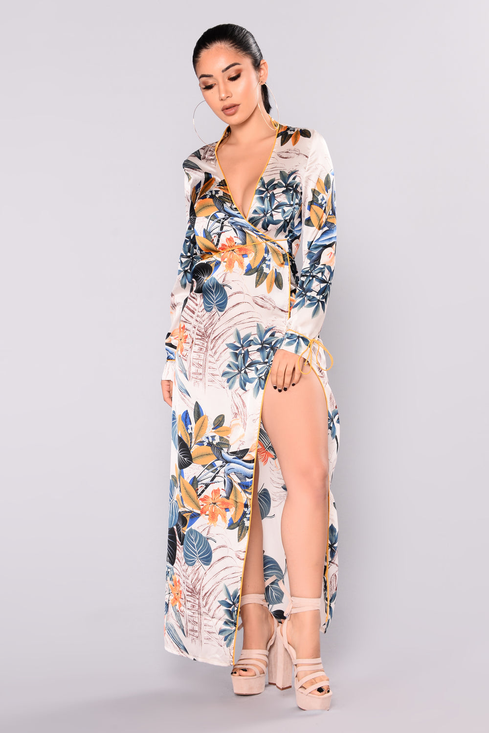 Island Oasis Kimono Dress - White