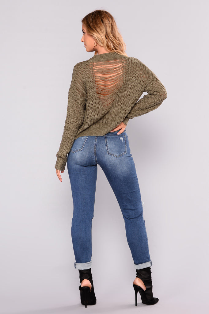 Coralie Long Sleeve Sweater - Olive