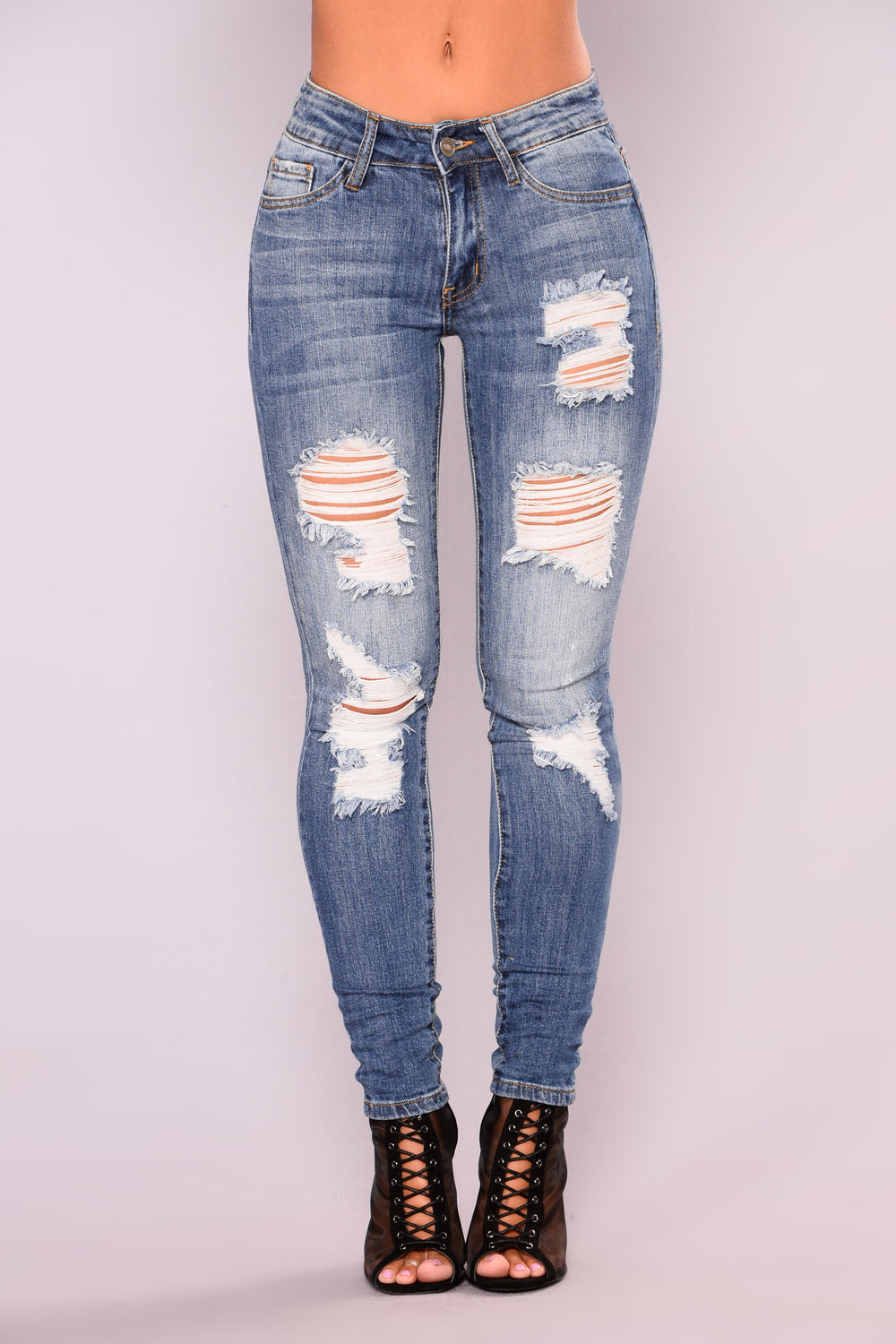 Lei Ann Skinny Jeans - Medium Blue Wash