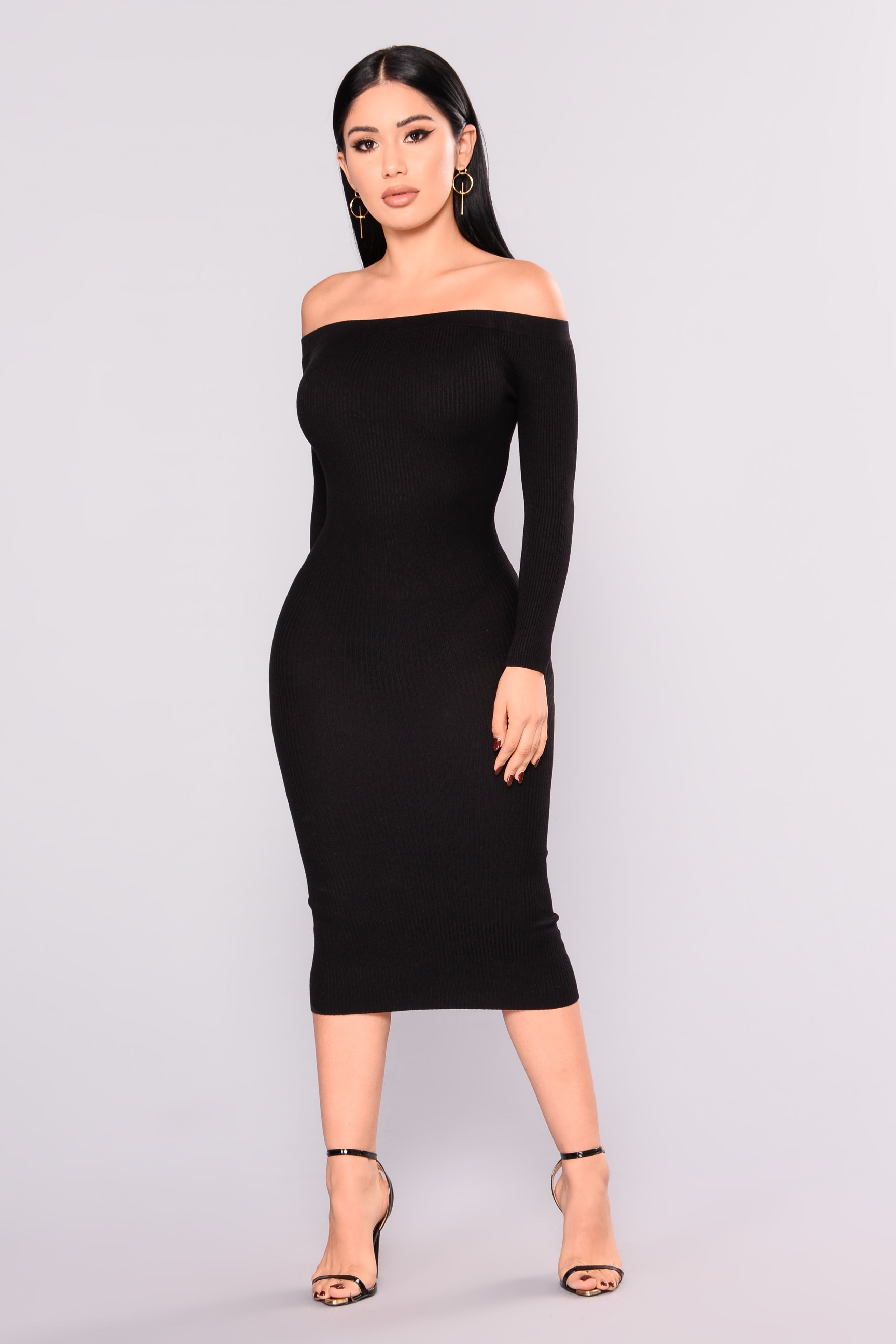 fashion nova long black dress