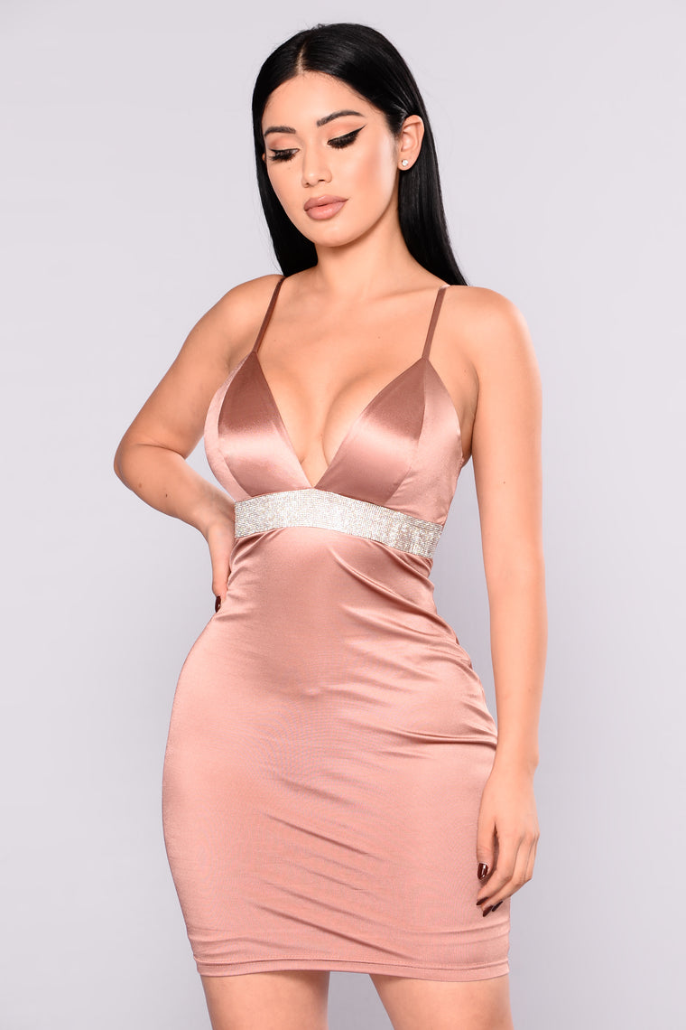 Athalia Satin Dress Dark Mauve Dresses Fashion Nova