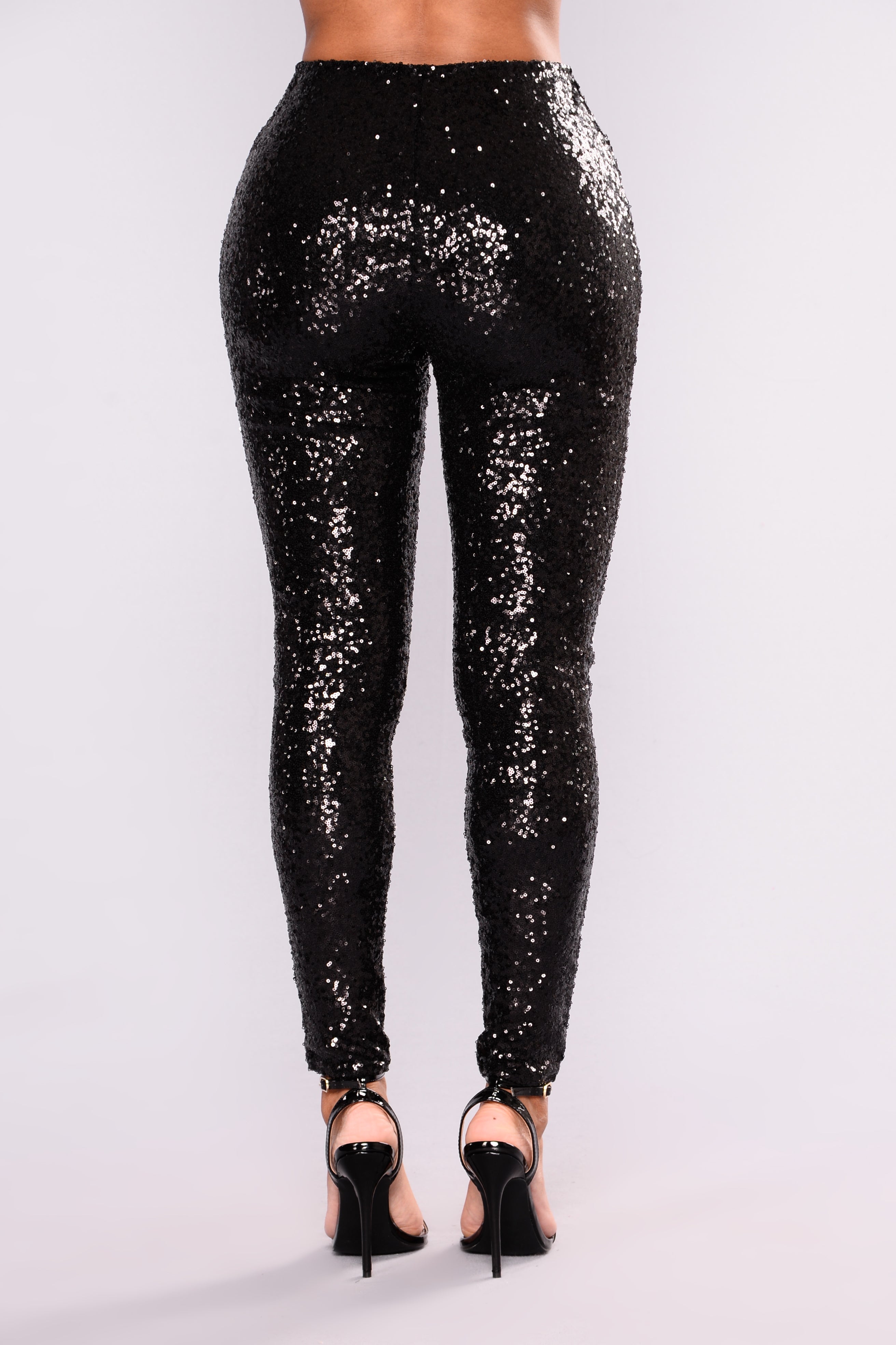 Shine Sequin Leggings Black