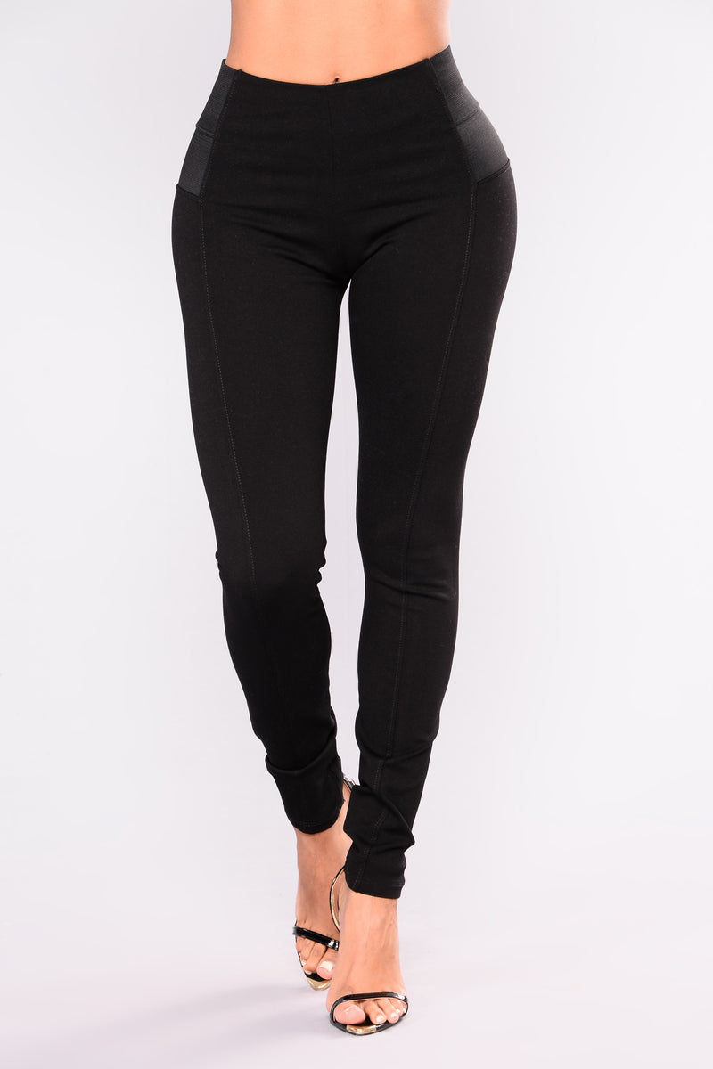 Nora Elastic Ponte Pants - Black | Fashion Nova, Leggings | Fashion Nova