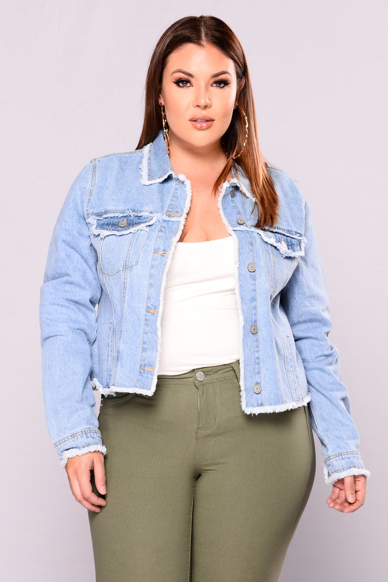 Be About It Jacket - Light Wash - Jackets & Coats - Fashion Nova