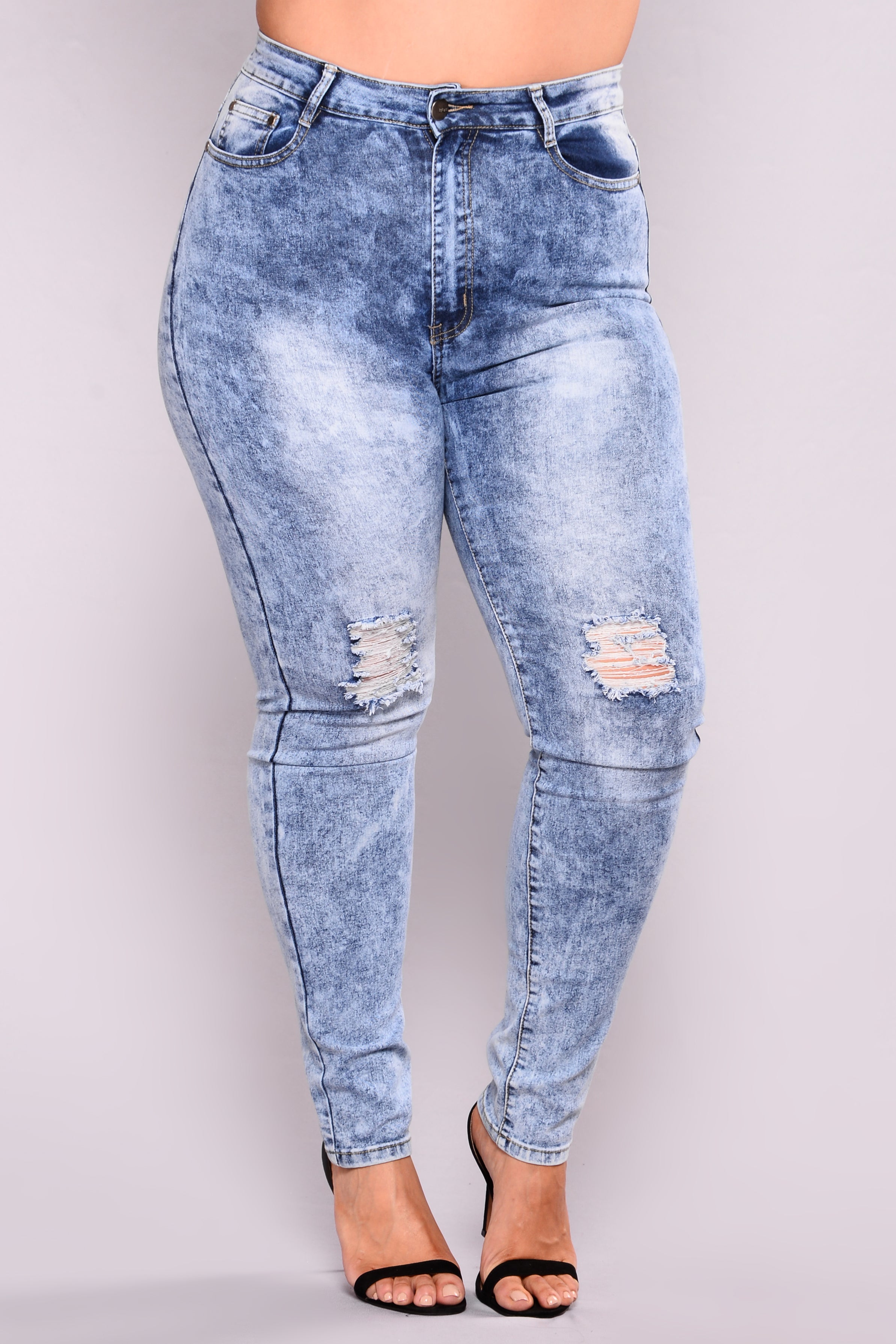 El Paso Distressed Jeans - Acid Wash