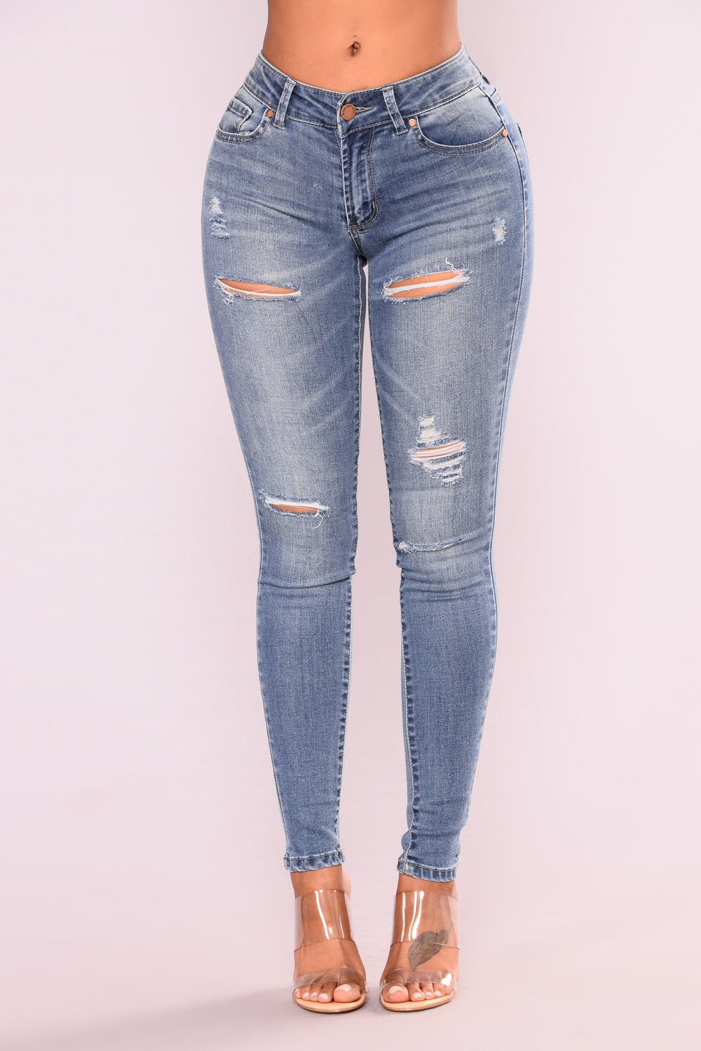 Haylea Skinny Jeans - Light Blue Wash