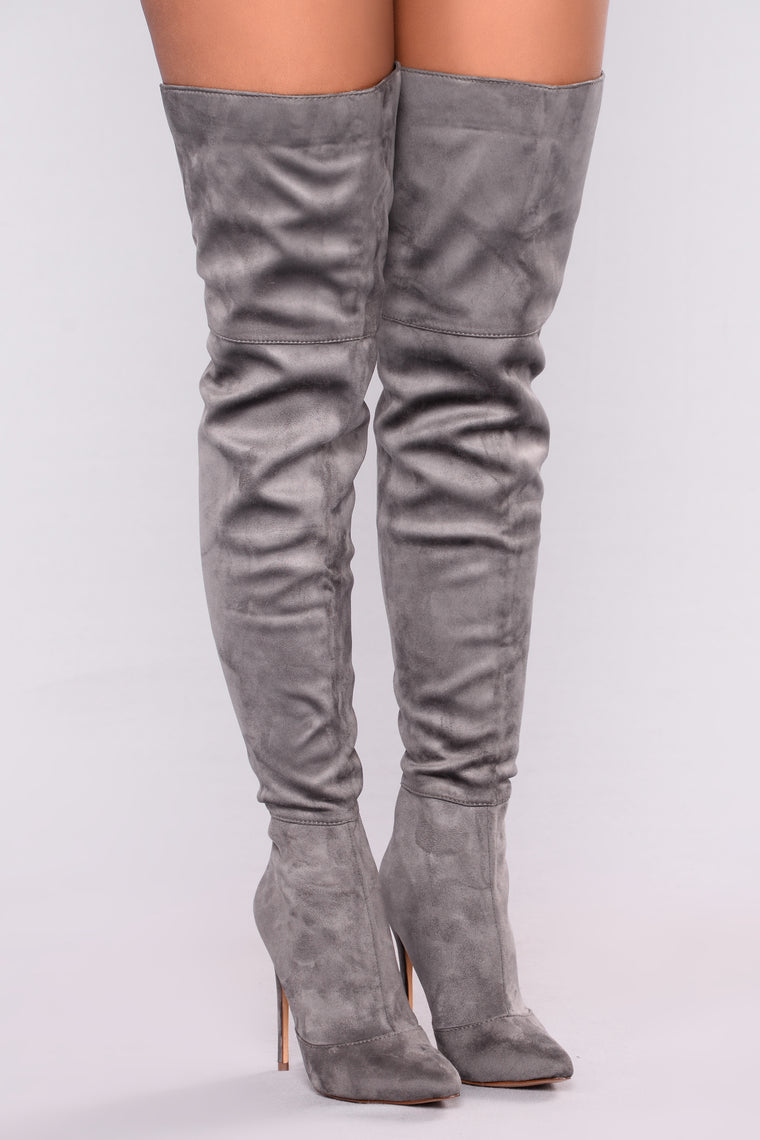 Valentina Heel Boot - Grey - Shoes - Fashion Nova