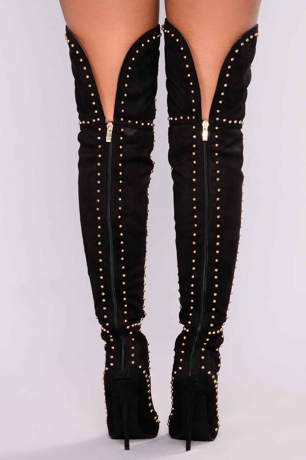 Rich Stud Heel Boot - Black