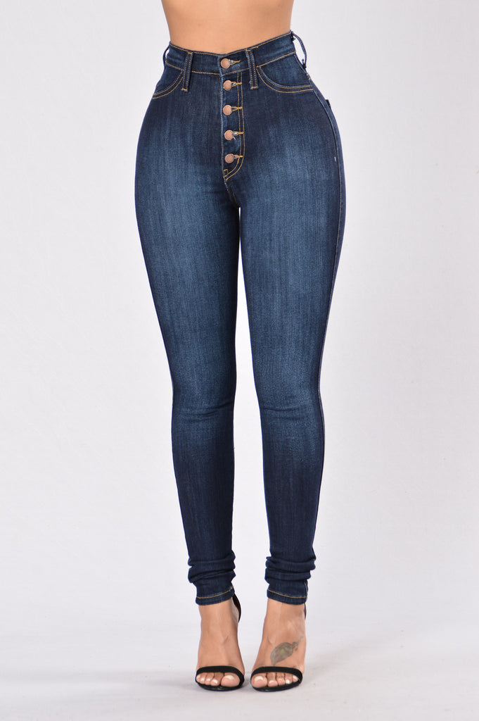 Push My Buttons Jeans - Dark