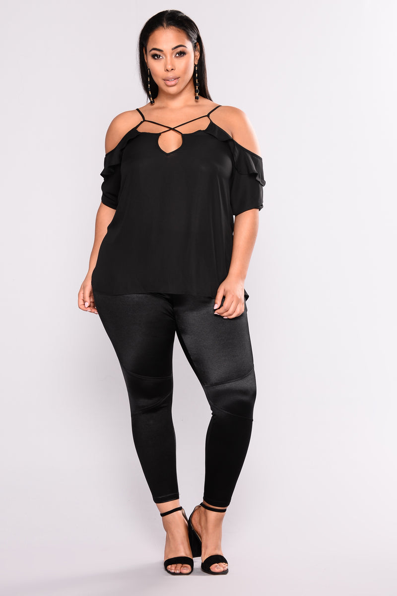 After Glow Ruffle Top - Black | Fashion Nova, Shirts & Blouses ...