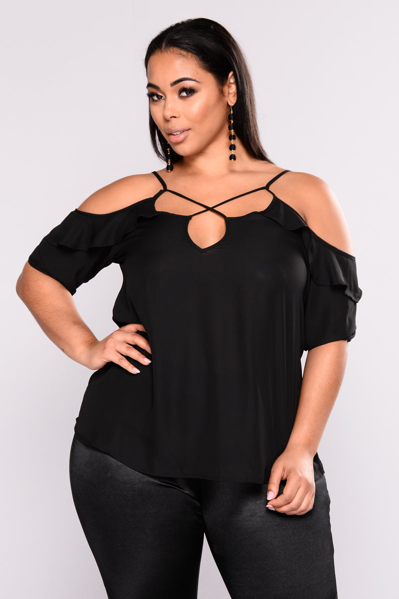 After Glow Ruffle Top - Black | Fashion Nova, Shirts & Blouses ...