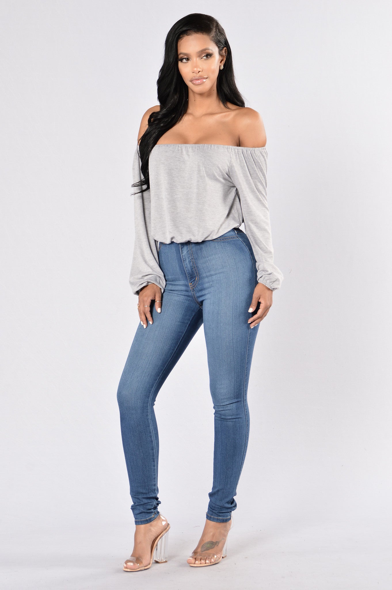 Lea Top - Heather Grey