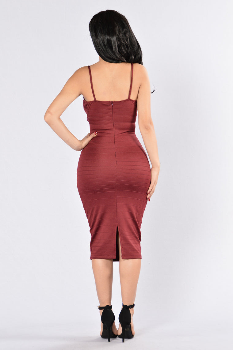 Set You Free Dress - Burgundy