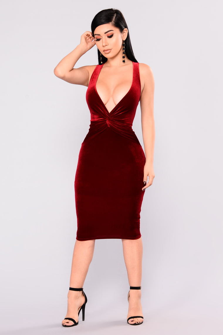 red velvet dress fashion nova